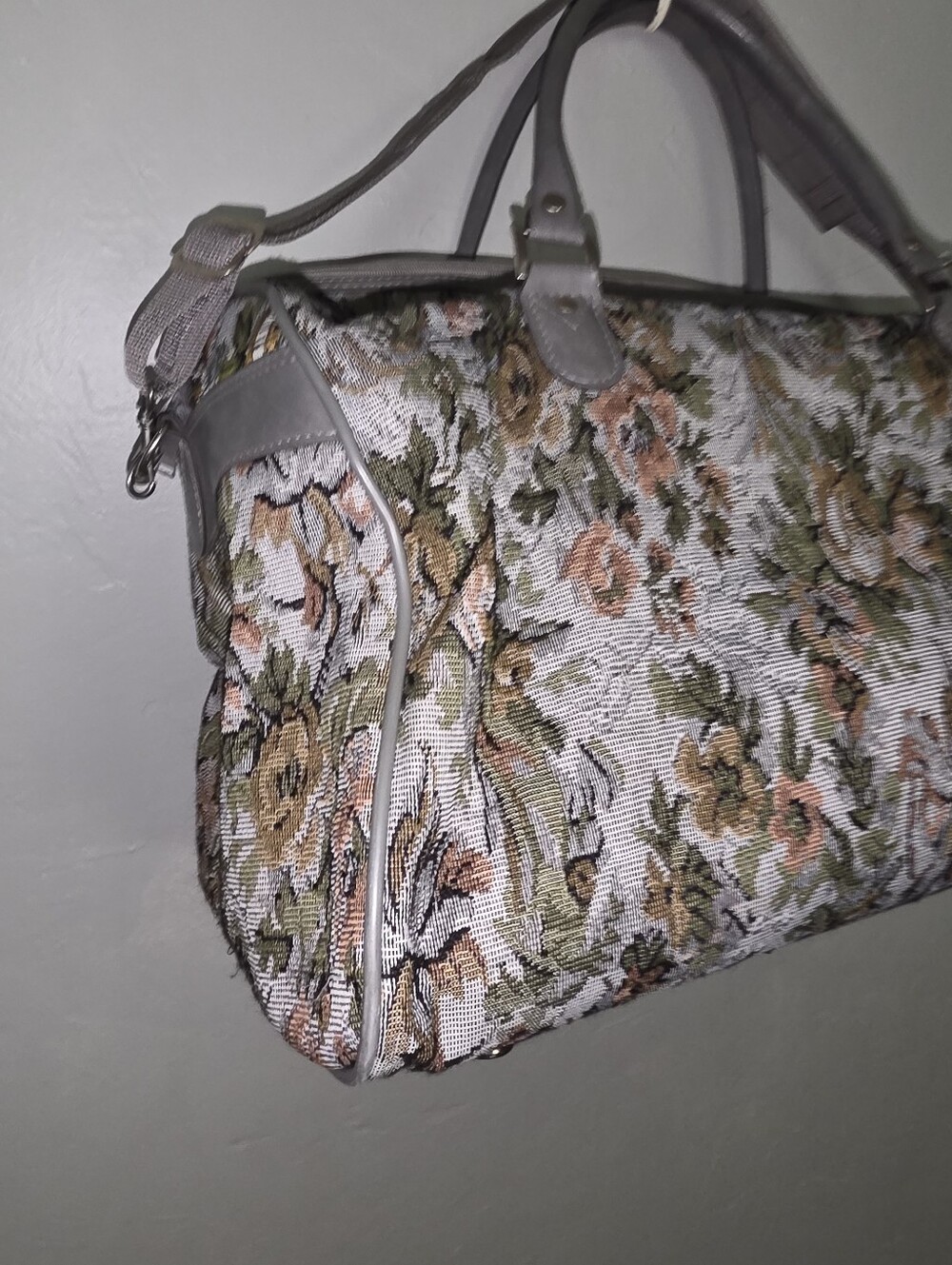 Vintage American Flyer 1980s Floral Canvas Duffle Travel Weekend Bag - Picture 11 of 11